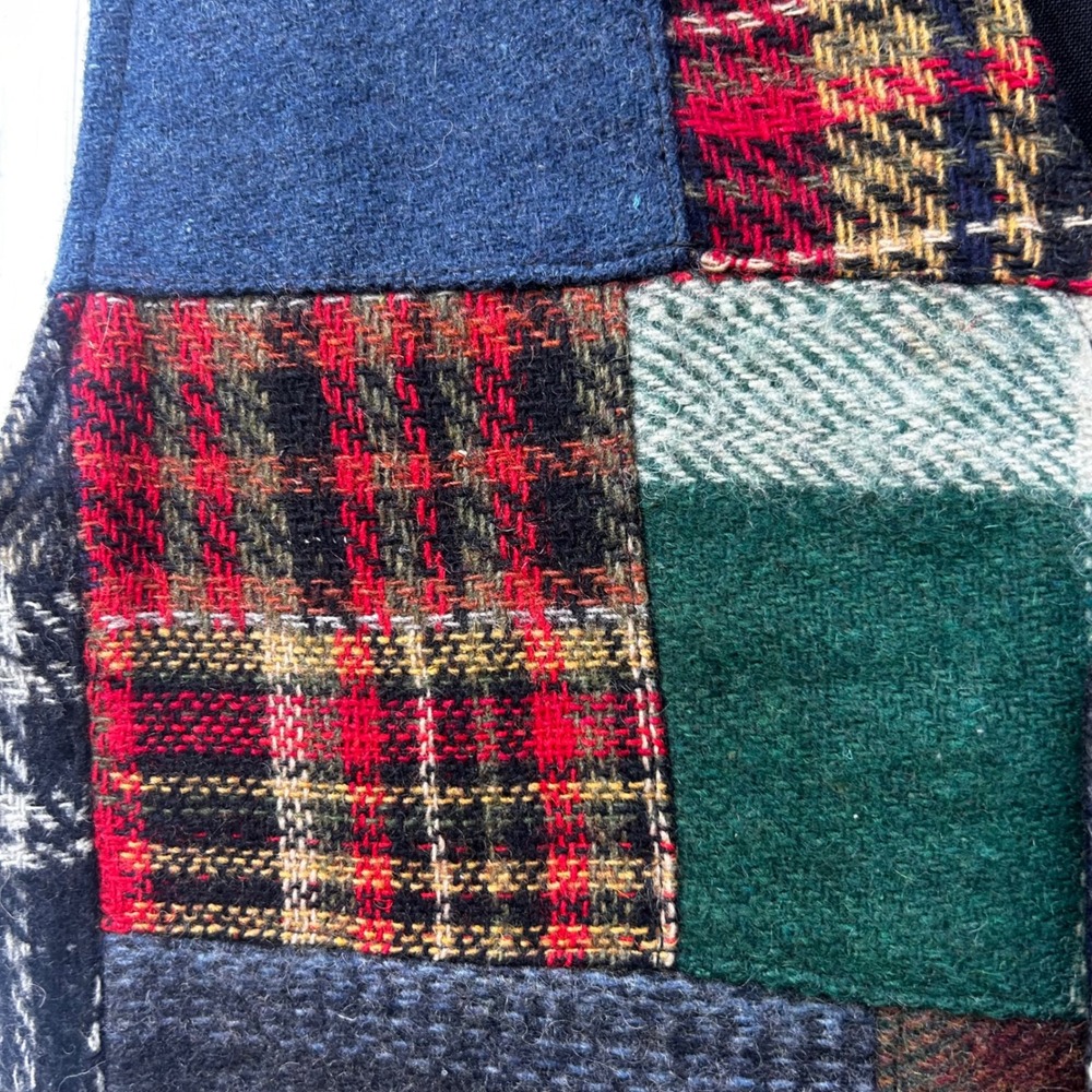 Paragraff‎ Clothing Co Patchwork Wool Blend Vest Small Plaid Tartan Multicolor - Picture 9 of 9